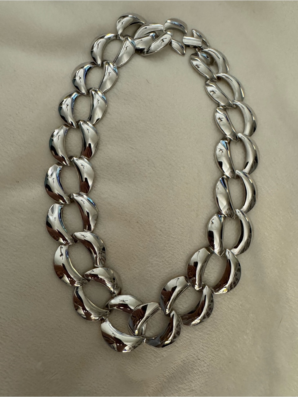Polished Silver-Tone Oval Link Necklace - Women Jewelry